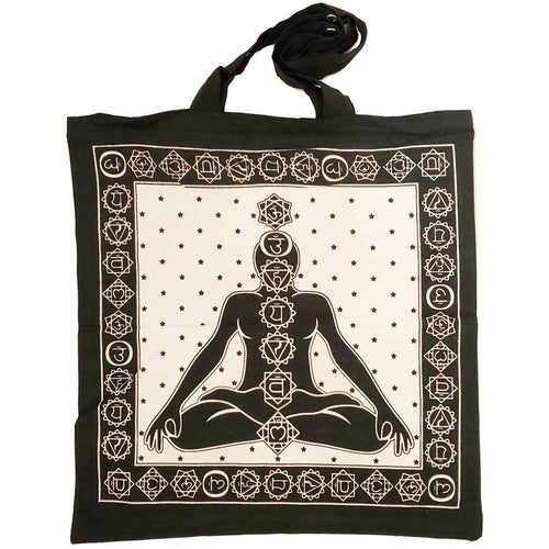 Seven Chakra Tie Dye Canvas Tote Bag For Yoga Gifts White Male Female Cotton
