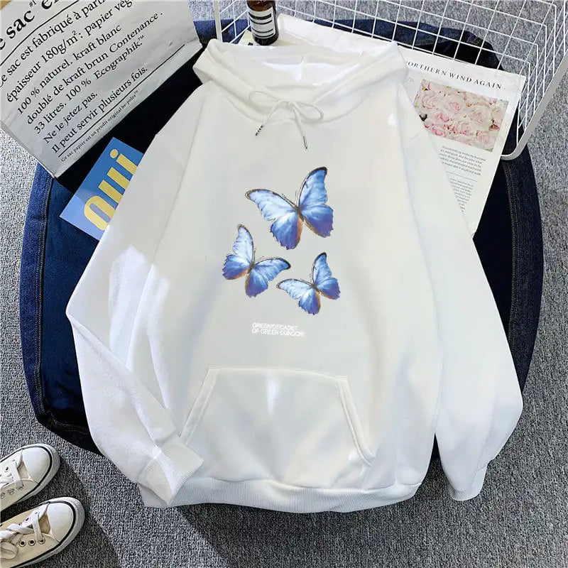 "Plus Size Women's Fleece Hooded Sweater for Students" White M